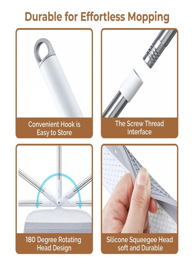 Home Essentials HomeEssentials CleanMate 4-in-1 Cleaning Kit - Floor Scrub Brush, Grout Brush, Corner Scrubber & Microfiber Mop with Long Handle for Bathroom, Tile, Tub & Home Cleaning - Image 5